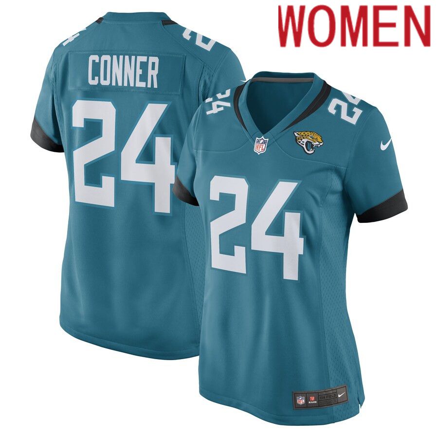 Women Jacksonville Jaguars #24 Snoop Conner Nike Teal Game Player NFL Jersey->women nfl jersey->Women Jersey